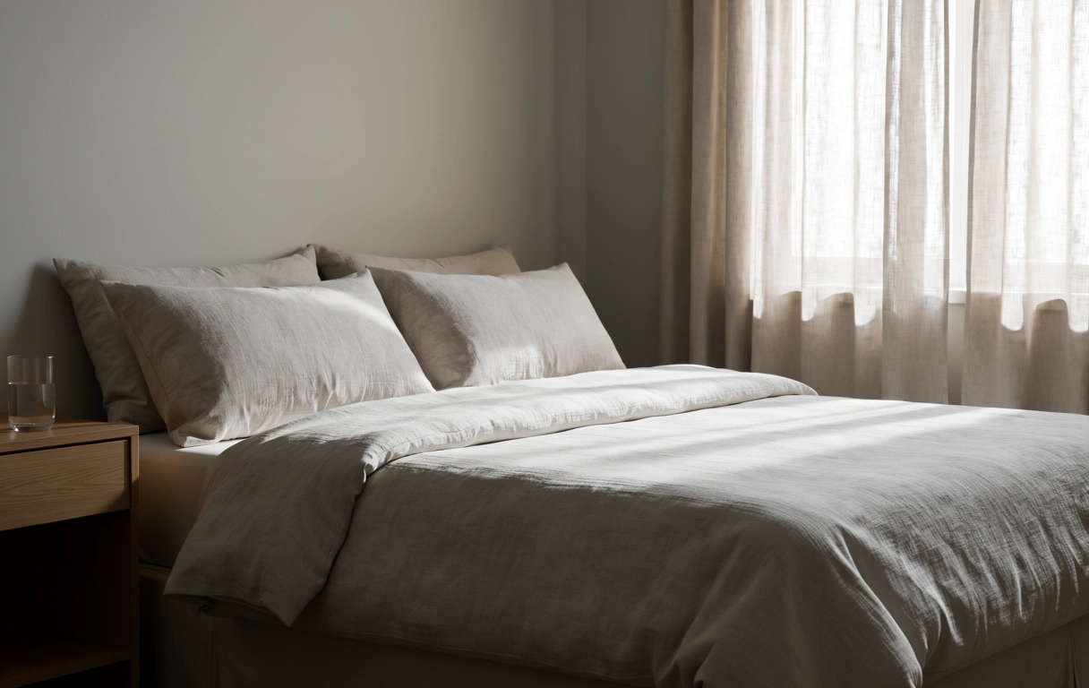 Klidná ložnice připravená pro kvalitní spánek